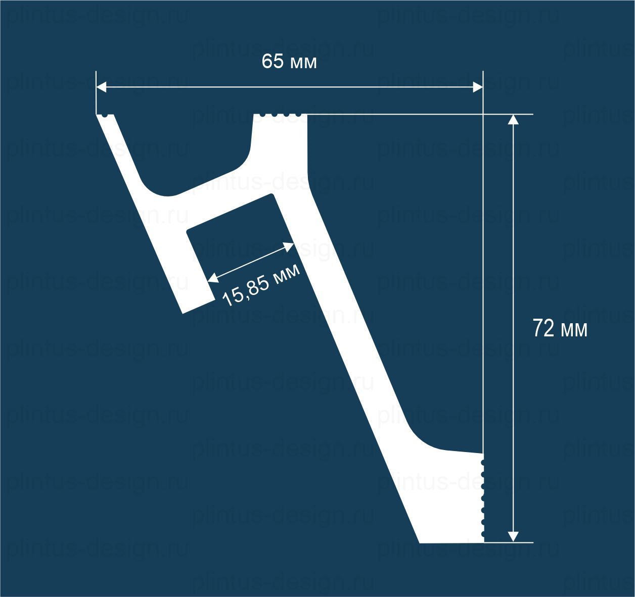 KX052 Карниз экополимер, 72х65, 2000 мм