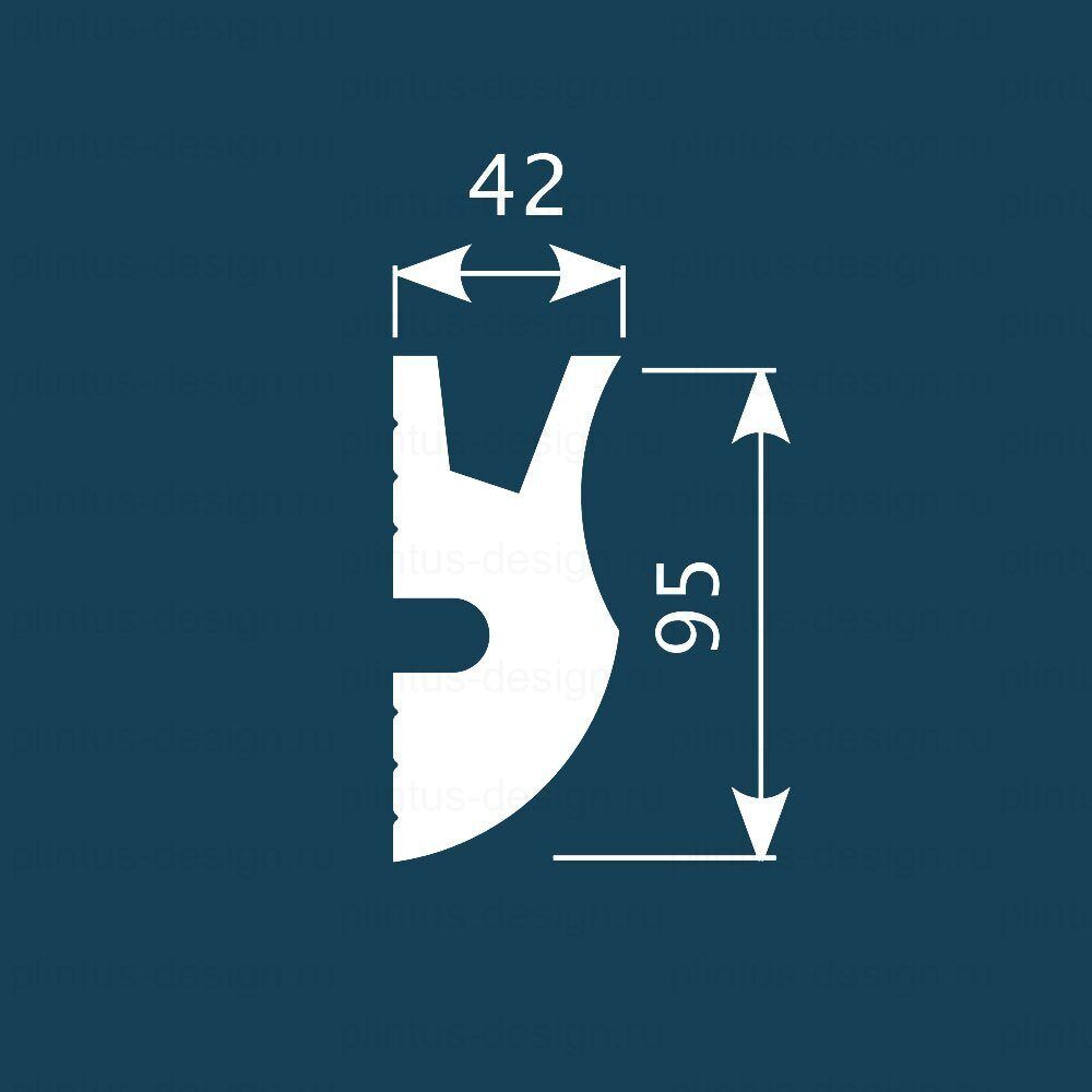 KX026 Карниз экополимер, 95х42, 2000 мм