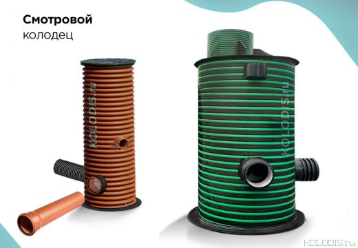 Смотровой дренажный колодец пластиковый