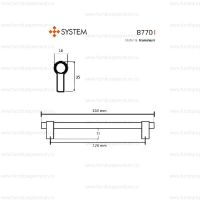 Мебельная ручка-рейлинг System SY8770. Длина 163 мм схема