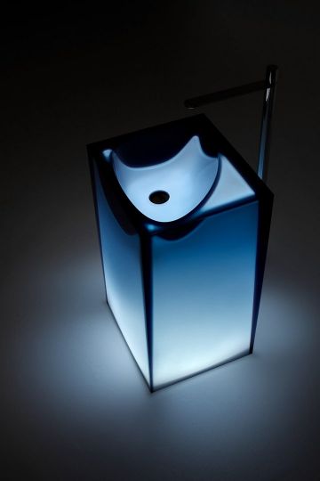 Напольная раковина Antonio Lupi Lavabi ASTRO 50х45 см с подсветкой и без схема 4