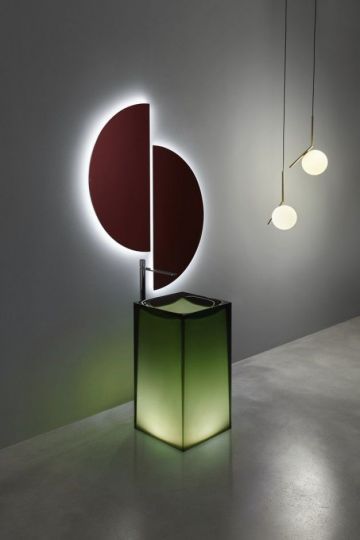 Напольная раковина Antonio Lupi Lavabi AURA 45х45 см с подсветкой и без схема 7