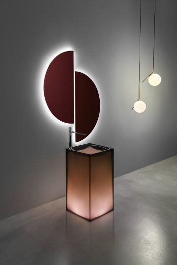 Напольная раковина Antonio Lupi Lavabi AURA 45х45 см с подсветкой и без схема 10