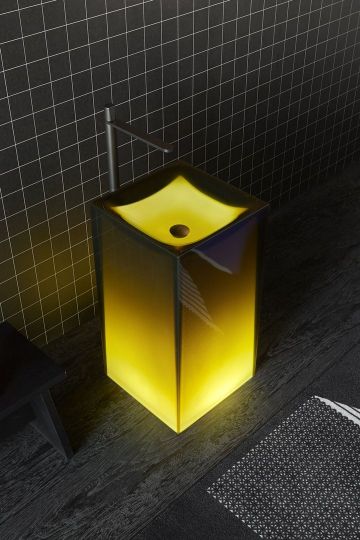 Напольная раковина Antonio Lupi Lavabi AURA 45х45 см с подсветкой и без схема 11