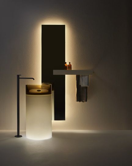 Напольная раковина Antonio Lupi Lavabi BREEZE 45х45 см с подсветкой и без схема 9