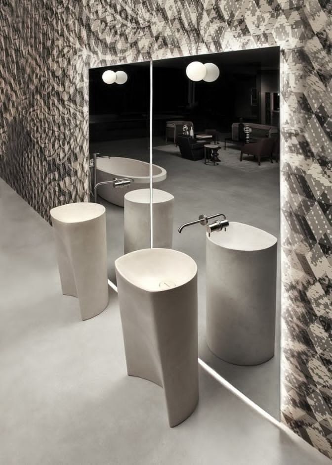 Напольная раковина Antonio Lupi Lavabi RILIEVO 44х44 см ФОТО