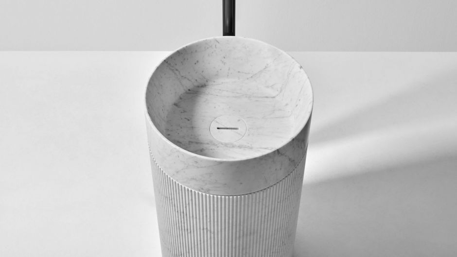 Напольная раковина из камня Antonio Lupi Lavabi RIGATINO3 диаметр 45см ФОТО