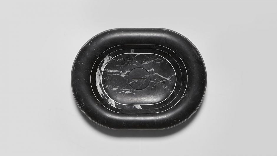 Раковина овальная накладная из камня Antonio Lupi Lavabi RIGATI60 60х45 см ФОТО