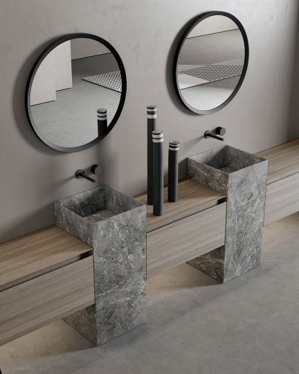 Раковина напольная из камня Antonio Lupi Lavabi NABT4085 40х40 см схема 2