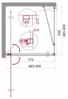 Душевой уголок BelBagno MARMI-A-1-90-C-Cr схема 2