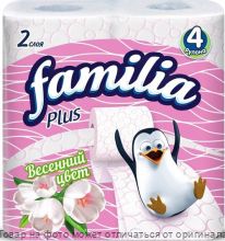 Familia PLUS.Туалетная бумага 2-х сл. Весенний цвет 4 рулона