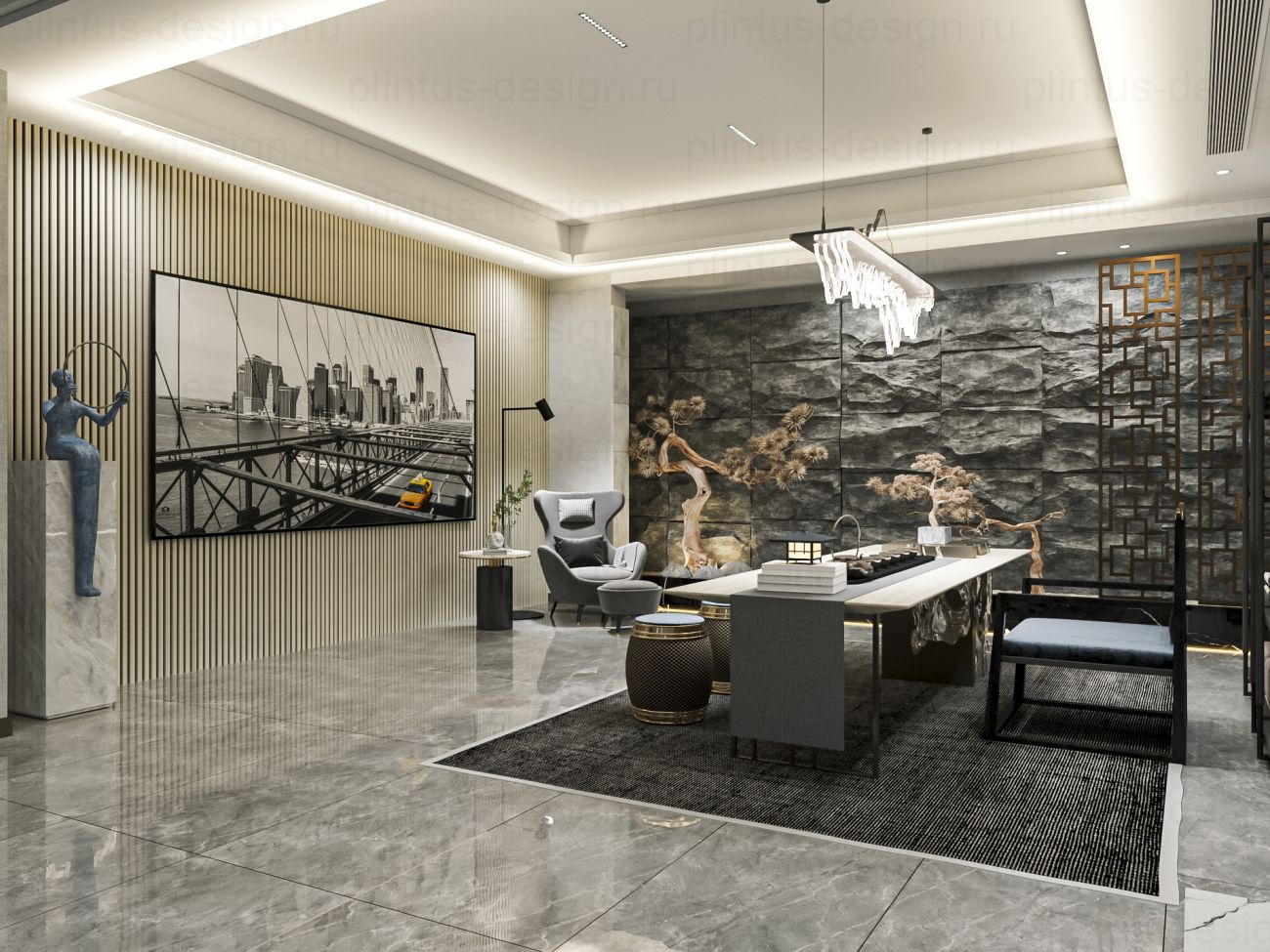 Акустическая панель, черный войлок, рейки МДФ, ясень кристалл, 600х19, 1200 мм