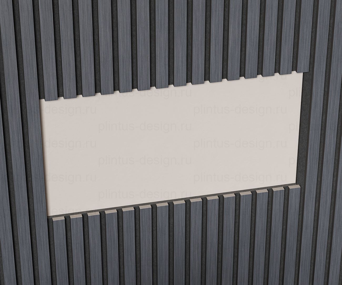 Акустическая панель, черный войлок, рейки МДФ, шпон дуб антрацит темно-серый, 600х21, 600 мм