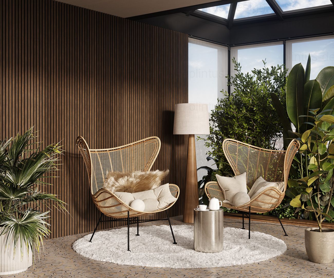 Акустическая панель, черный войлок, рейки МДФ, шпон дуб маррон коричневый, 600х21, 600 мм