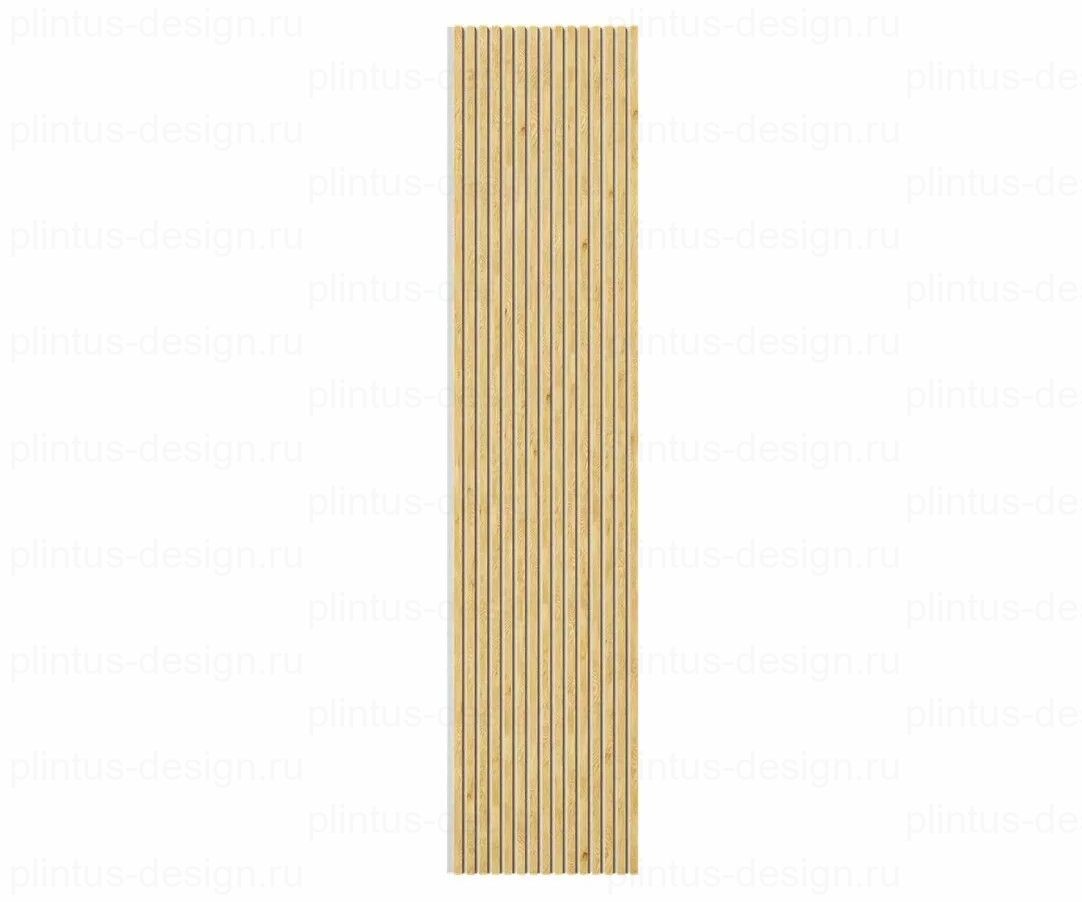 Акустическая панель, черный войлок, рейки МДФ, дуб медный, 600х19, 2750 мм