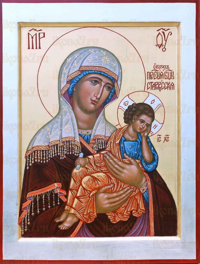 Икона Старорусская Божия Матерь (рукописная)