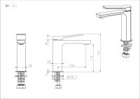 Смеситель для раковины NEMO Prima NM-1311 с донным клапаном схема 5 Смеситель для раковины NEMO Prima NM-1311 с донным клапаном схема 5