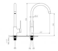 Смеситель для раковины NEMO Prima NM-1331 с донным клапаном поворотный излив схема 5