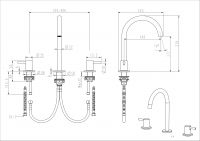 Смеситель для раковины настольный NEMO Round NM-2315 с донным клапаном схема 9