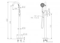 Напольный смеситель для ванны NEMO Round NM-2354 схема 7