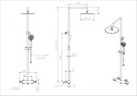 Душевая колонна термостатическая NEMO Round NM-9011 с ручным и верхним душем схема 7