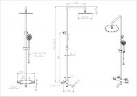 Душевая колонна термостатическая NEMO Round NM-9012 с изливом ручным и верхним душем схема 7