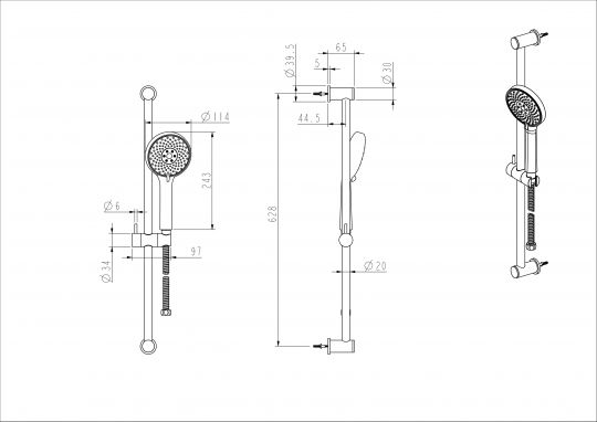 Ручной душ NEMO NM-Q4003 со штангой схема 7