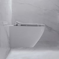 Безободковый подвесной унитаз NEMO 818B c крышкой-сиденьем из дюрапласта и системой Soft close сифон 180 мм схема 3