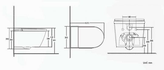 Электронный унитаз с функцией биде NEMO 977-2/WHITE с крышкой-сиденьем схема 7