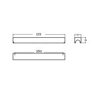 Мебельная ручка System SY1700. Длина 172 мм схема