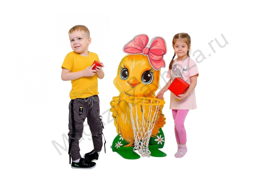 Стойка с корзиной для мяча "Веселый Цыпленок"