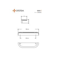 Мебельная ручка System SY9064. Длина 980 мм схема