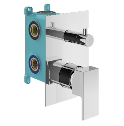 Изображение Комплект встраиваемого смесителя Plumberia Selection TAG KITTG1901 для душа с внутренней частью INT9036 на 2-3 выхода накладка 100х150 мм