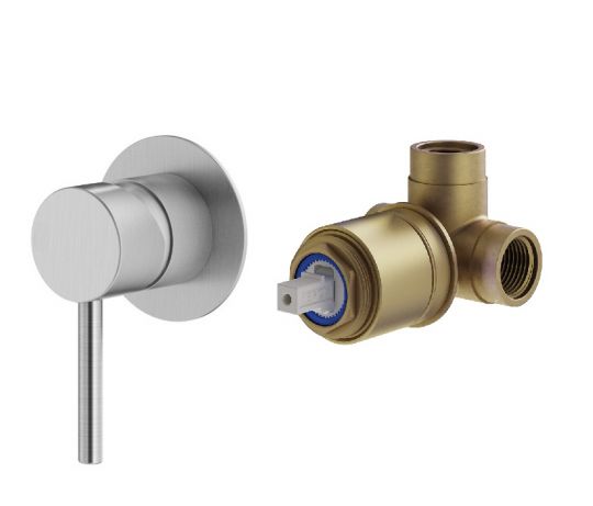 Комплект встраиваемого смесителя Plumberia Selection IXO KITXO1135 для душа 1 выход накладка d.70 мм внутренняя часть INT1135 в комплекте схема 6