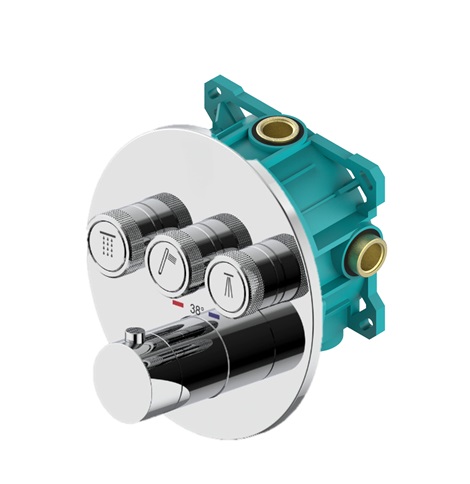 Изображение Комплект встраиваемого термостатического смесителя Plumberia Selection KITPSB1903 для душа 3 выхода с внутренней частью PSB003