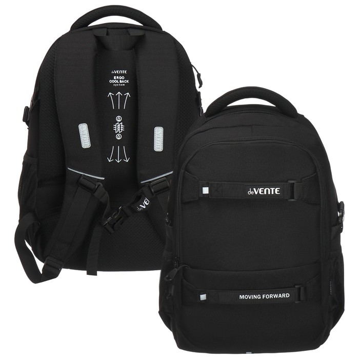 Рюкзак молодежный 44?30?20, эргономичная спинка, deVENTE Moving Forward 19L, Black, 7032412