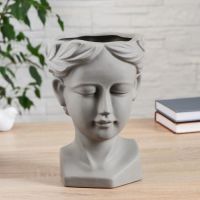 Ваза «Цветущие мысли», 15?24 см, керамика, серая