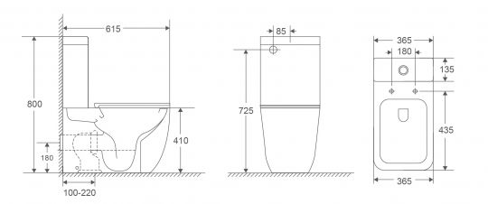 Унитаз-компакт Vincea Bien VT2-51T Tornado,  цвет белый, ультратонкое сиденье soft-close схема 2