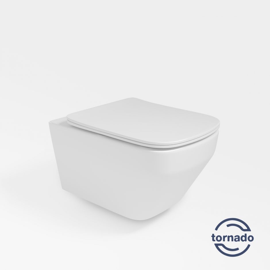 Изображение Унитаз подвесной Vincea Edge VT1-38T Tornado, цвет белый, ультратонкое soft-close сиденье