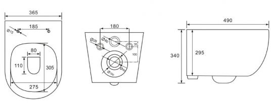 Унитаз подвесной Vincea Evo VT1-34ST , цвет белый, ультратонкое soft-close сиденье схема 2