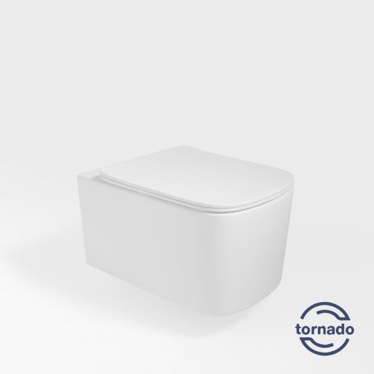 Унитаз подвесной Vincea Ultra VT1-32T Tornado, цвет белый, ультратонкое сиденье soft-close