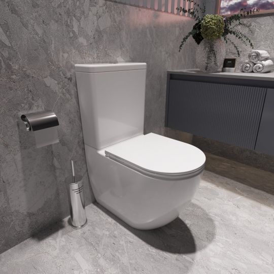 Унитаз-компакт Vincea Globo VT2-14T Tornado, белый, ультратонкое сиденье soft-close, P-trap схема 8