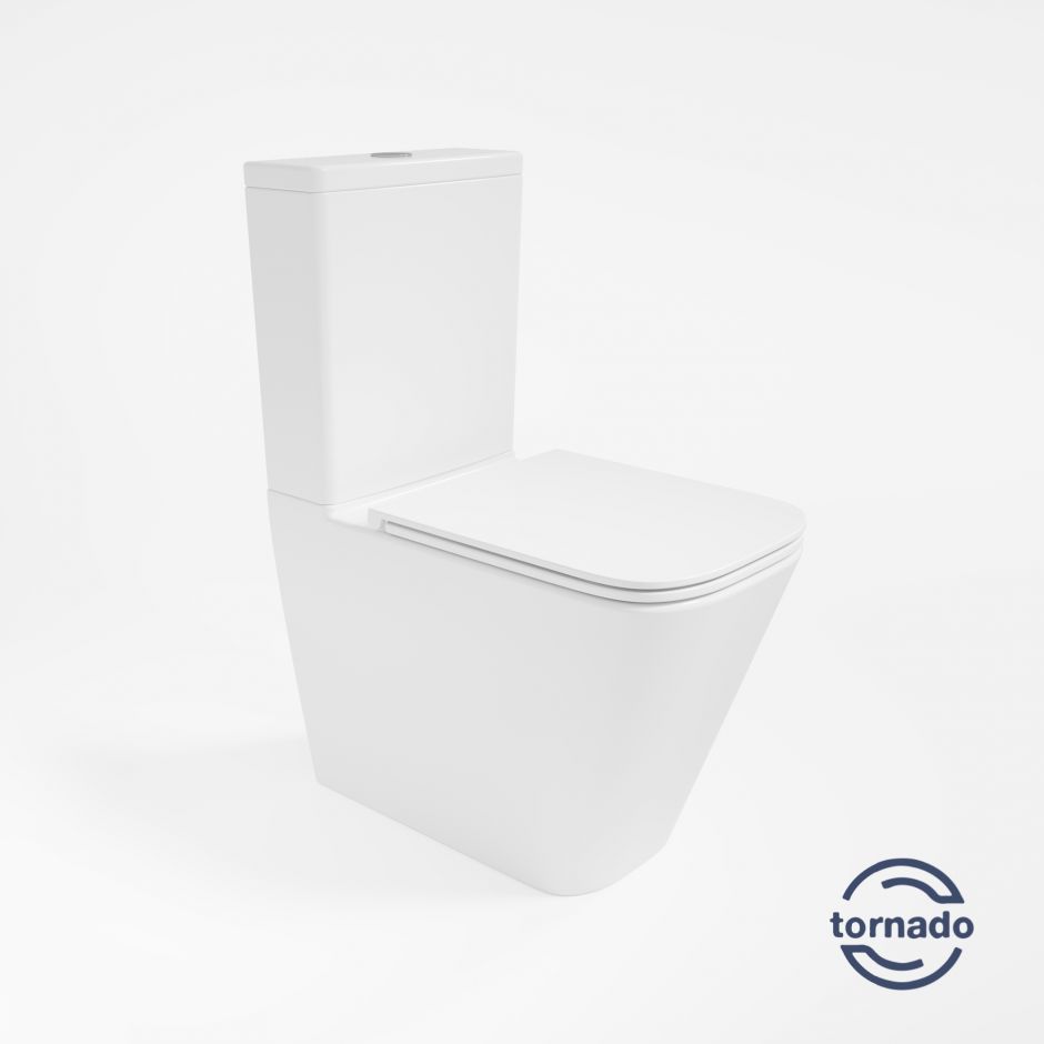 Изображение Унитаз-компакт Vincea Q-Line VT2-12T Tornado, цвет белый, ультратонкое сиденье soft-close, P-trap