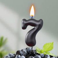 Свеча в торт "Мокрый асфальт", цифра 7