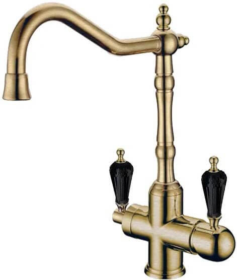 Однорычажный смеситель на горизонтальную поверхность для кухонной мойки Boheme Kitchen 111 ФОТО