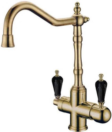 Однорычажный смеситель на горизонтальную поверхность для кухонной мойки Boheme Kitchen 111 схема 5