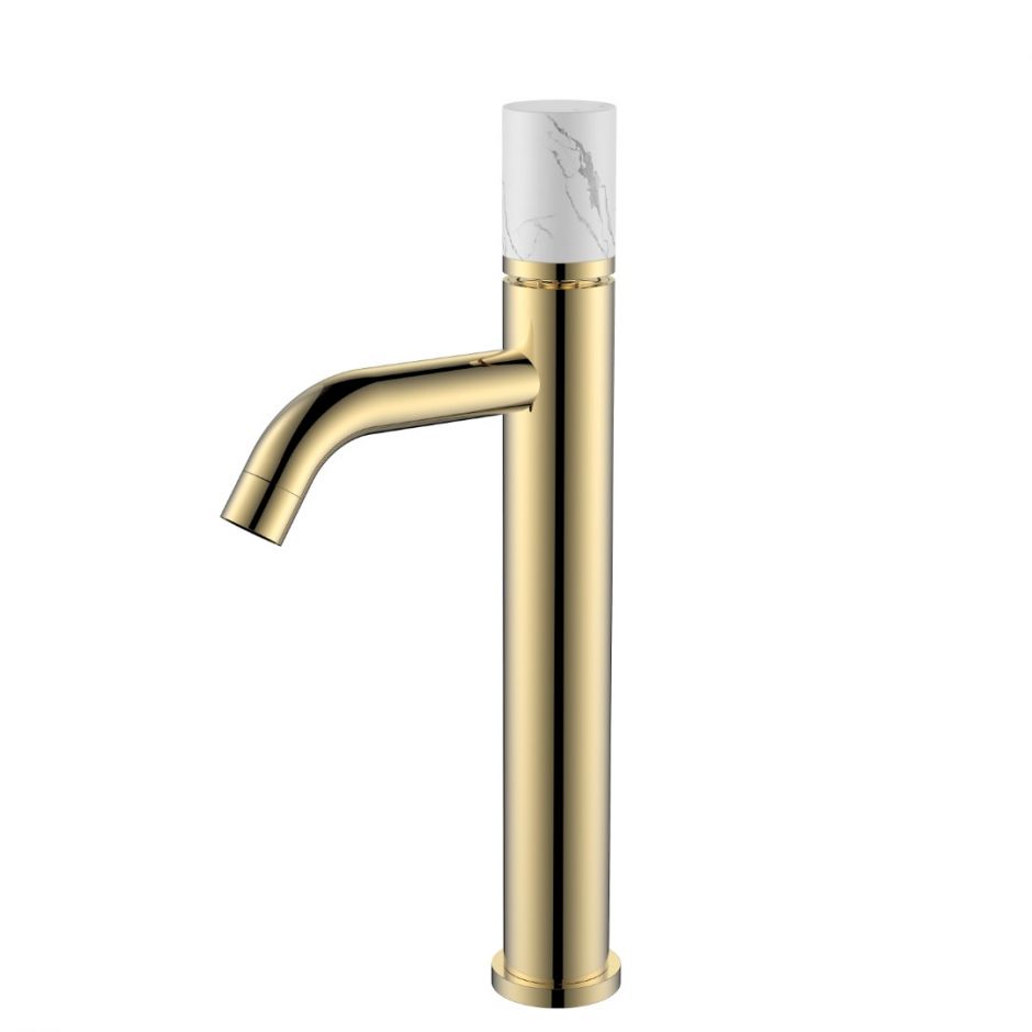 Изображение Золотой смеситель на горизонтальную поверхность для раковины Boheme Stick 122