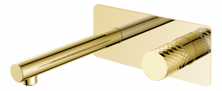 Однорычажный встраиваемый смеситель Boheme Stick 125, золотой