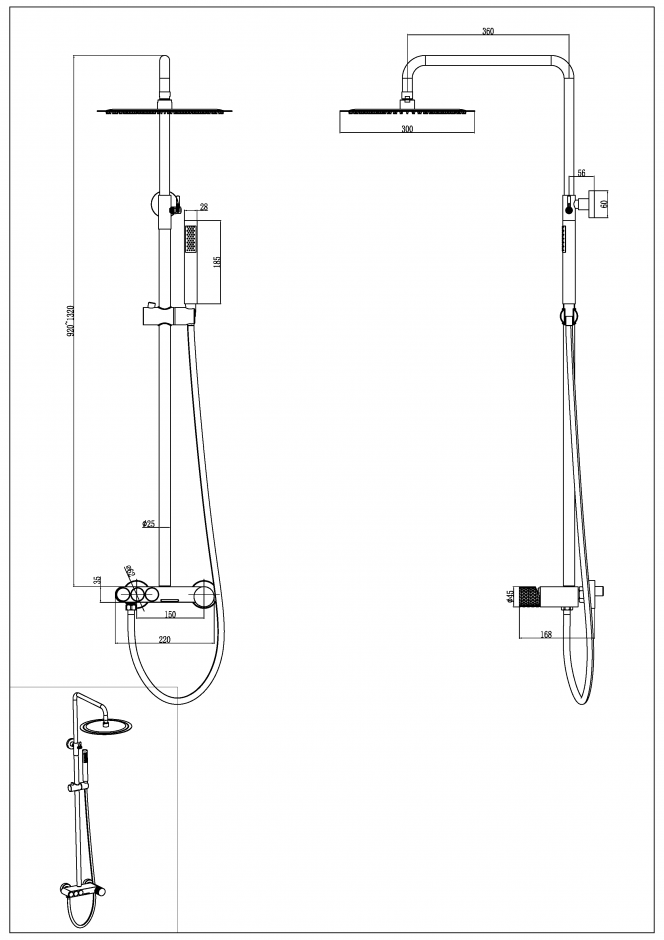 Стойка для душа Boheme STICK GOLD 128 ФОТО