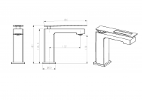 Однорычажный смеситель для раковины Boheme Q 141, на горизонтальную поверхность схема 7